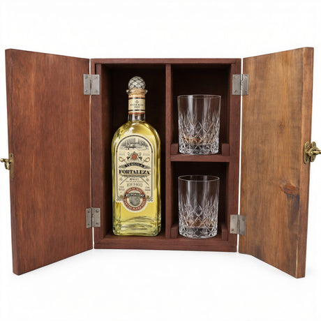 Fortaleza Winter Blend Reposado Tequila 2025 Premium Gift Set with Wooden Box & 2 Crystal Glasses – 750ml