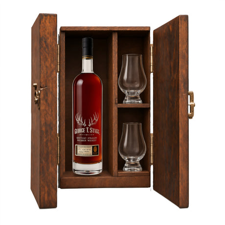 George T. Stagg 2025 Gift Set with Wooden Box & 2 Crystal Glasses – 750ml — Glencairn Glasses