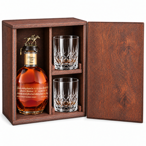Blanton's Gold Edition Gift Set with Wooden Box & 2 Crystal Glasses wooden gift set hero