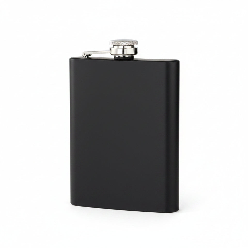 Black matte hip flask