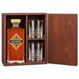 I.W. Harper 15 Year 750ml in a mahogany wooden gift box with two crystal rocks glasses