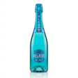 Luc Belaire Bleu Édition Limitée sparkling wine bottle with turquoise blue glass, textured blue foil neck, and ornate blue label against a clean white background