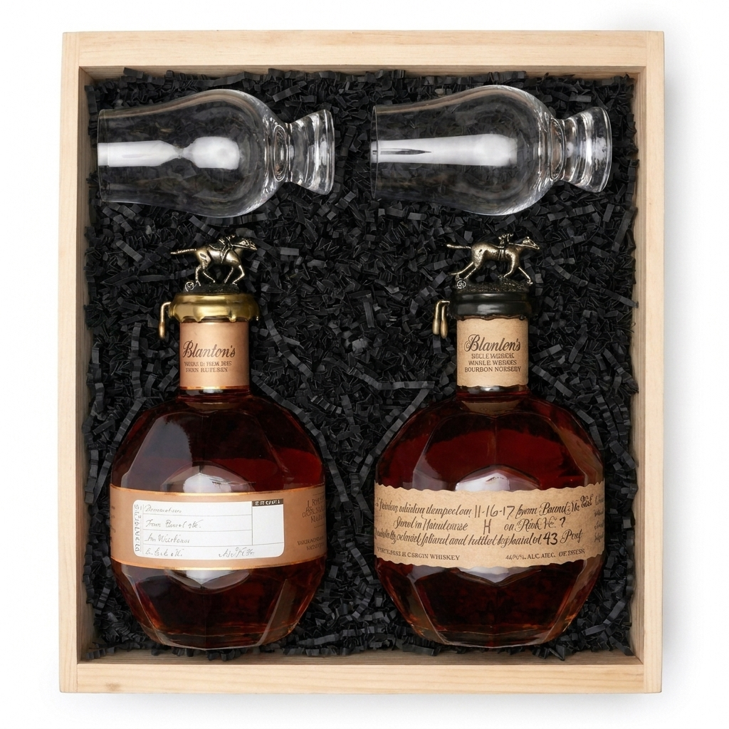 Blanton's Vault Crate — Straight From The Barrel & Single Barrel with Glencairn Glasses