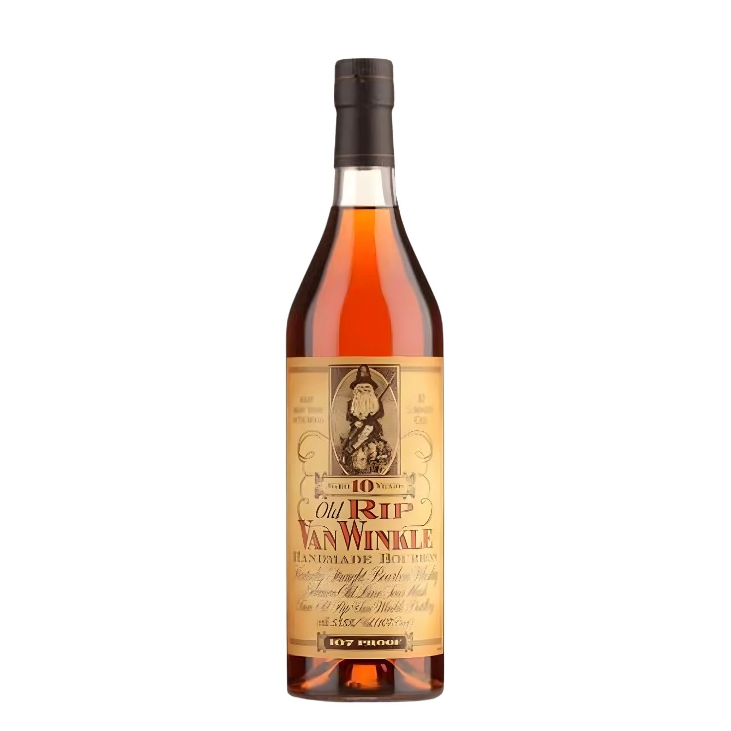 Old Rip Van Winkle 10 Year Kentucky Straight Bourbon Whiskey 750ml bottle on white background – available at Total Bourbon