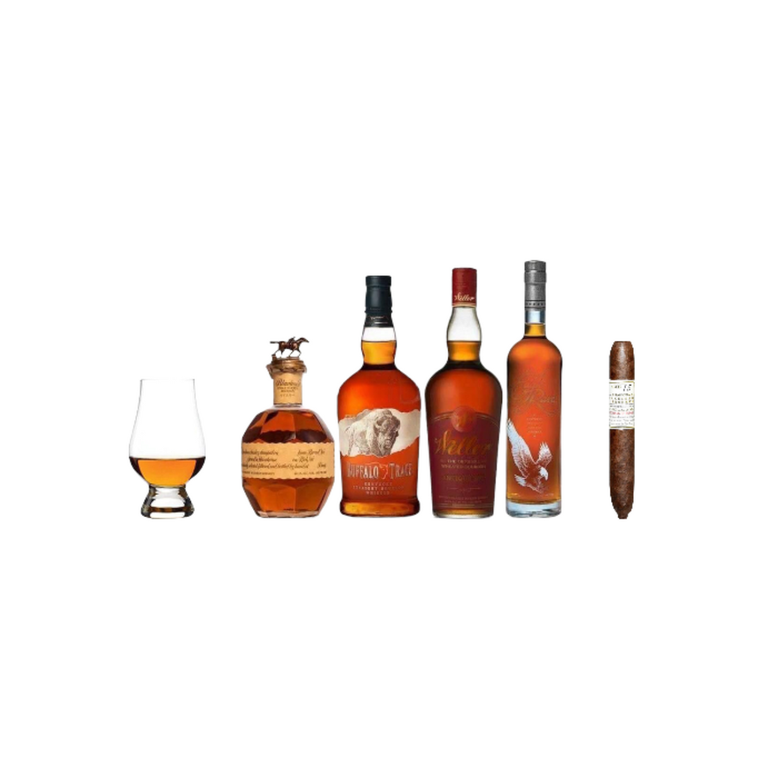 Buffalo Trace Starter Pack Bourbon Whiskey Bundle with Glass &amp; Cigar 4 x 750ml