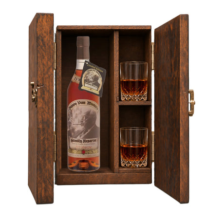 Pappy Van Winkle Family Reserve 23 Year Gift Set with Wooden Box & 2 Crystal Glasses – 750ml