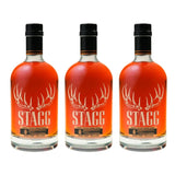 Stagg Kentucky Straight Bourbon Whiskey Batches 25B, 25C, and 25D uncut unfiltered trio bundle three 750ml bottles