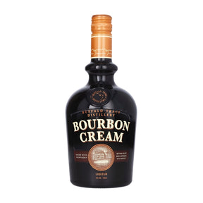 Buffalo Trace Bourbon Cream Liqueur 750ml bottle on white background, rich Kentucky cream liqueur made with Buffalo Trace bourbon