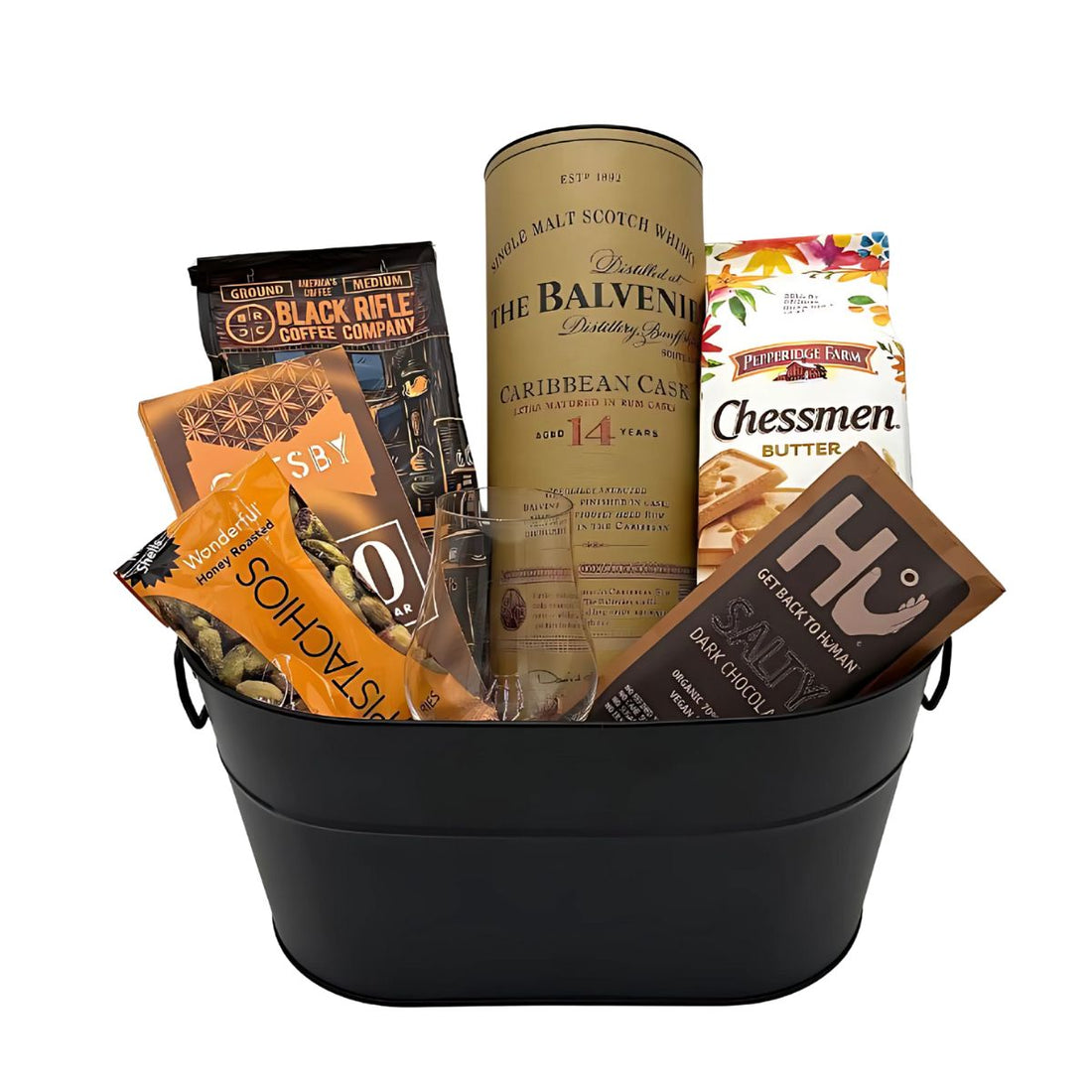 The Balvenie 14 Year Single Malt Scotch Whisky Gift Basket (750ml + Assorted Items)
