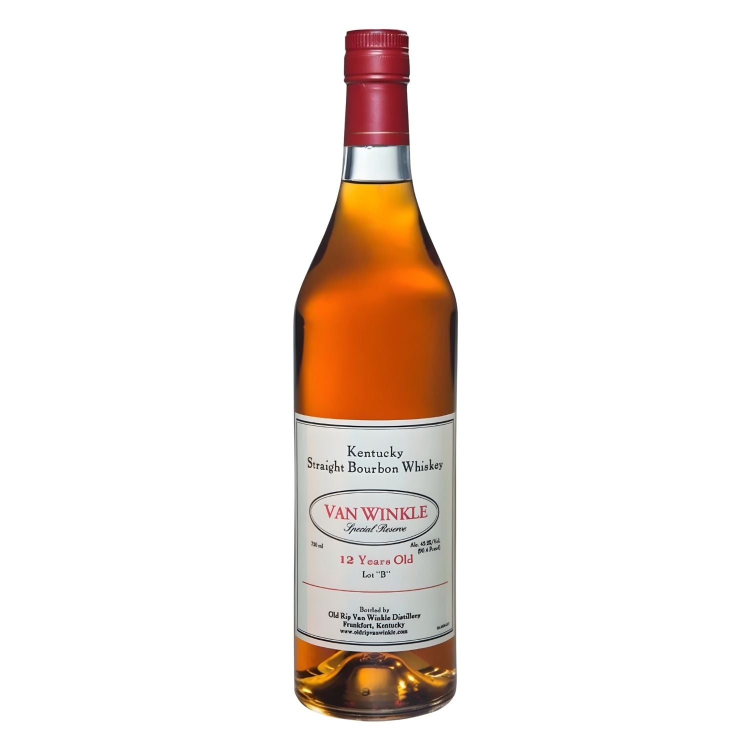 Pappy Van Winkle Special Reserve 12 Year Lot B Kentucky Straight Bourbon Whiskey 750ml bottle on white background – available at Total Bourbon