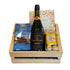 Veuve Clicquot Extra Brut Extra Old Champagne gift crate with Ghirardelli Sea Salt Caramel Squares, Godiva Let&