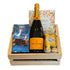 Veuve Clicquot Yellow Label Brut Champagne gift crate with Ghirardelli Sea Salt Caramel Squares, Godiva Let&