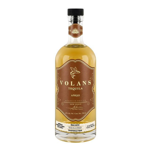 Volans Añejo Tequila small batch 100% agave 750ml bottle on white background – premium aged tequila