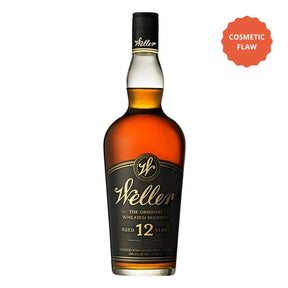 Weller 12 Year Kentucky Straight Bourbon Whiskey 750ml bottle, wheated bourbon aged 12 years from Buffalo Trace Distillery, Bloopers cosmetic flaw discount bottle
