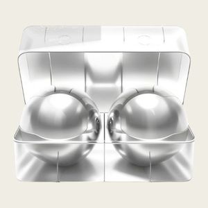 Premium Chillers – Perfect the Pour: Modern Stainless Steel Whiskey Chilling Balls – Set of 2