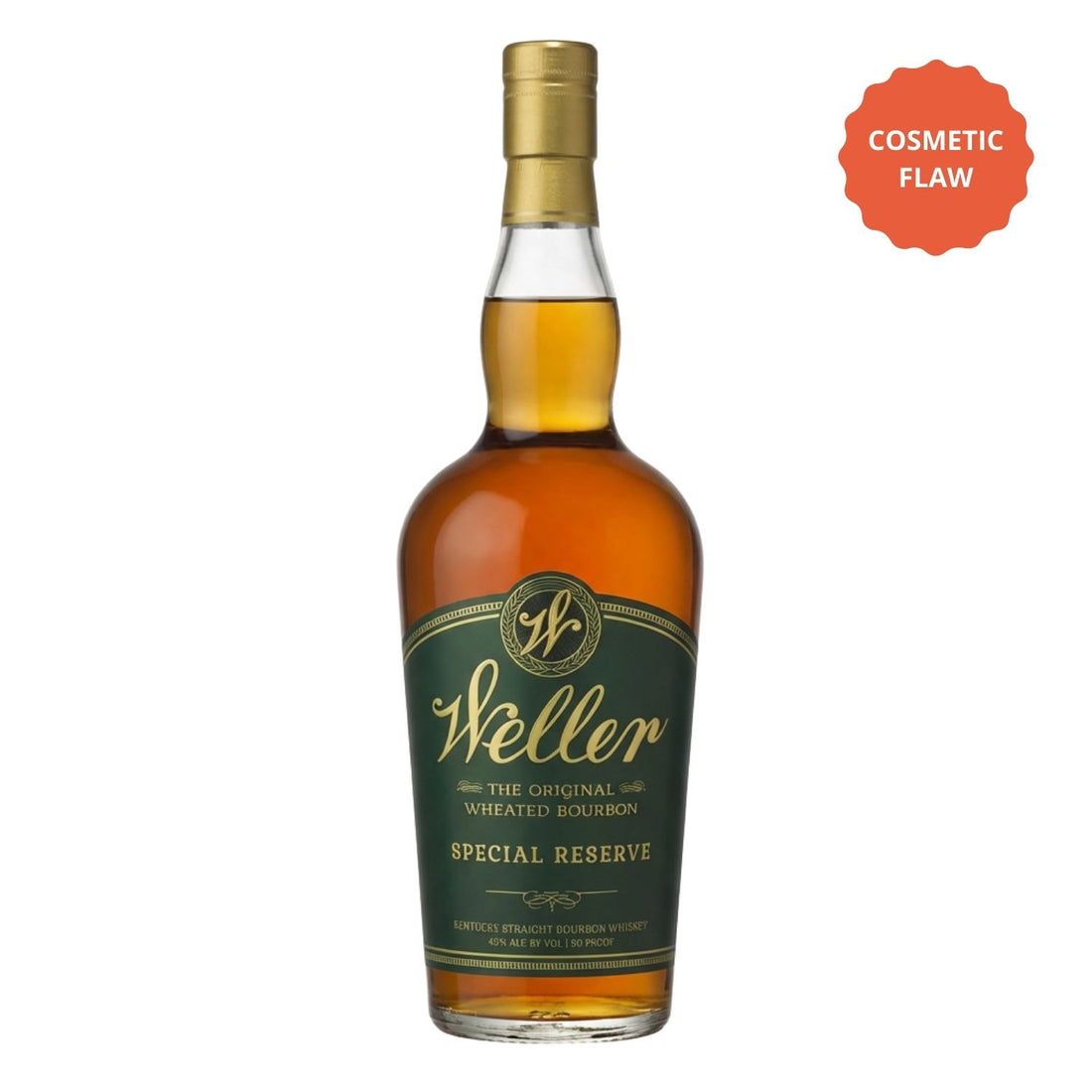 W.L. Weller Special Reserve Gold Foil Edition 750ml wheated bourbon bottle with cosmetic flaw — Blooper deal