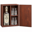 Fortaleza Still Strength Blanco Tequila 750ml in a mahogany wooden gift box with two crystal rocks glasses