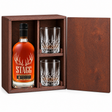 Stagg Bourbon Batch 25B 750ml in a mahogany wooden gift box with two crystal rocks glasses